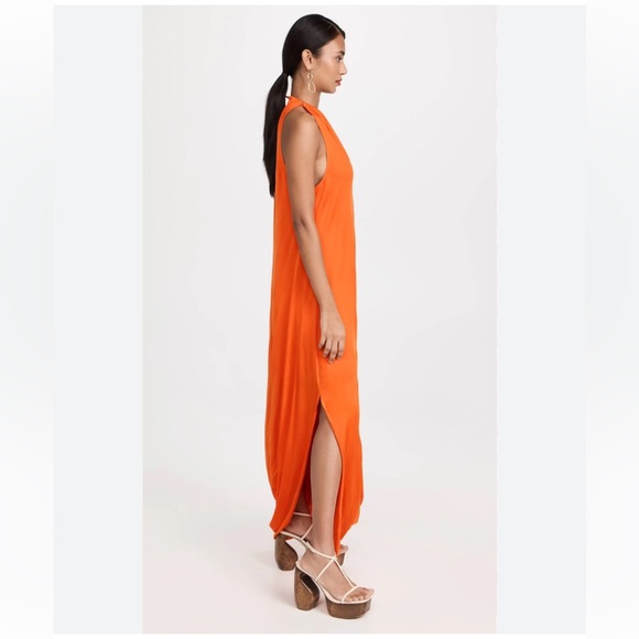 New Cult Gaia Luna Embellished Draped Stretch-jersey Gown Orange Sz Small 0 - Picture 5 of 5